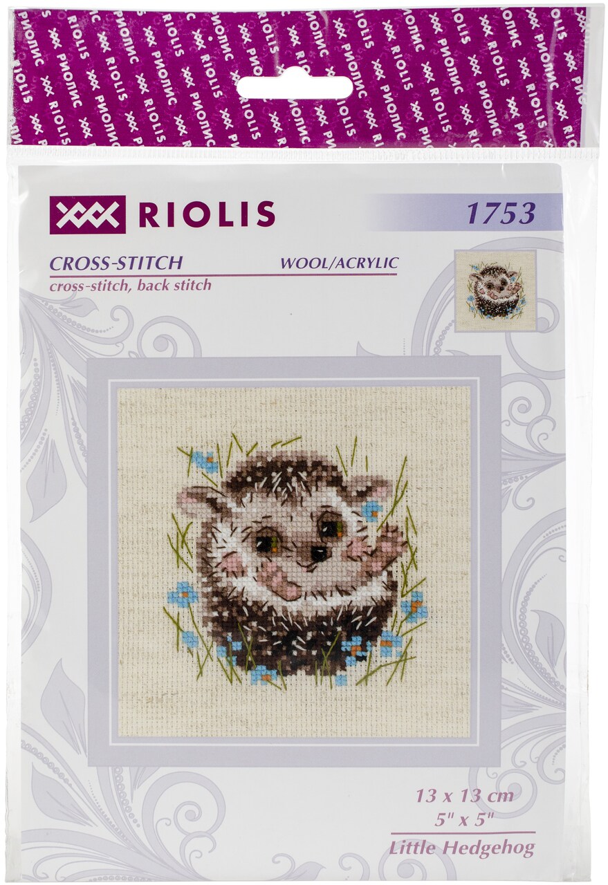 Riolis Counted Cross Stitch Kit 5X5-Hedgehog (14 Count)
